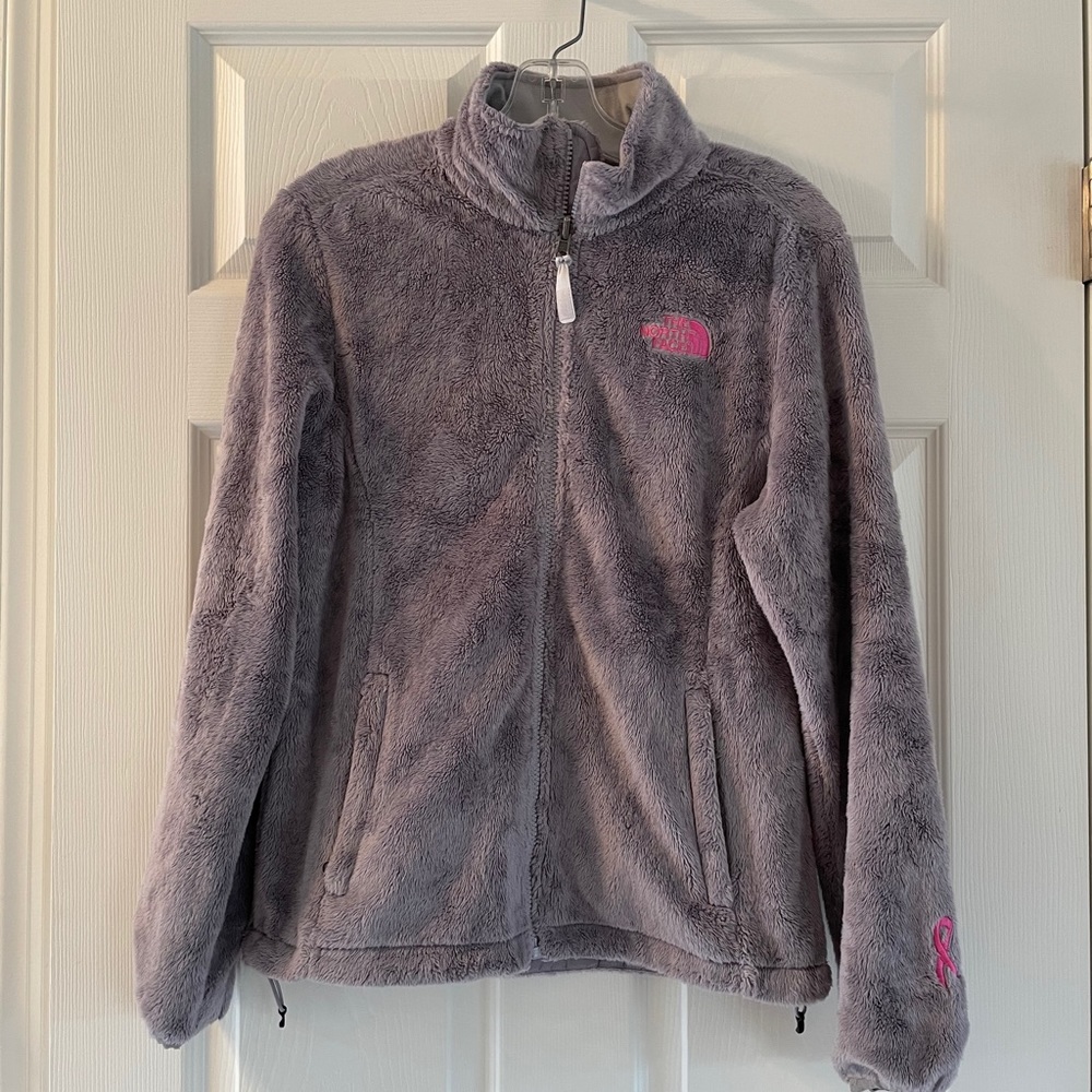 Northface (small) gray fuzzy fleece jacket.